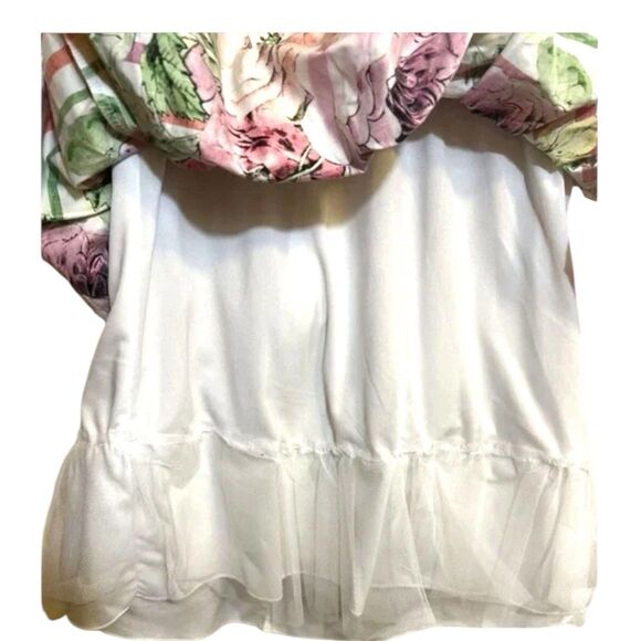 B. Darlin Strapless Dress Y2K Floral Stripe w/ Heart Belt Lined M NWOT - Picture 10 of 11